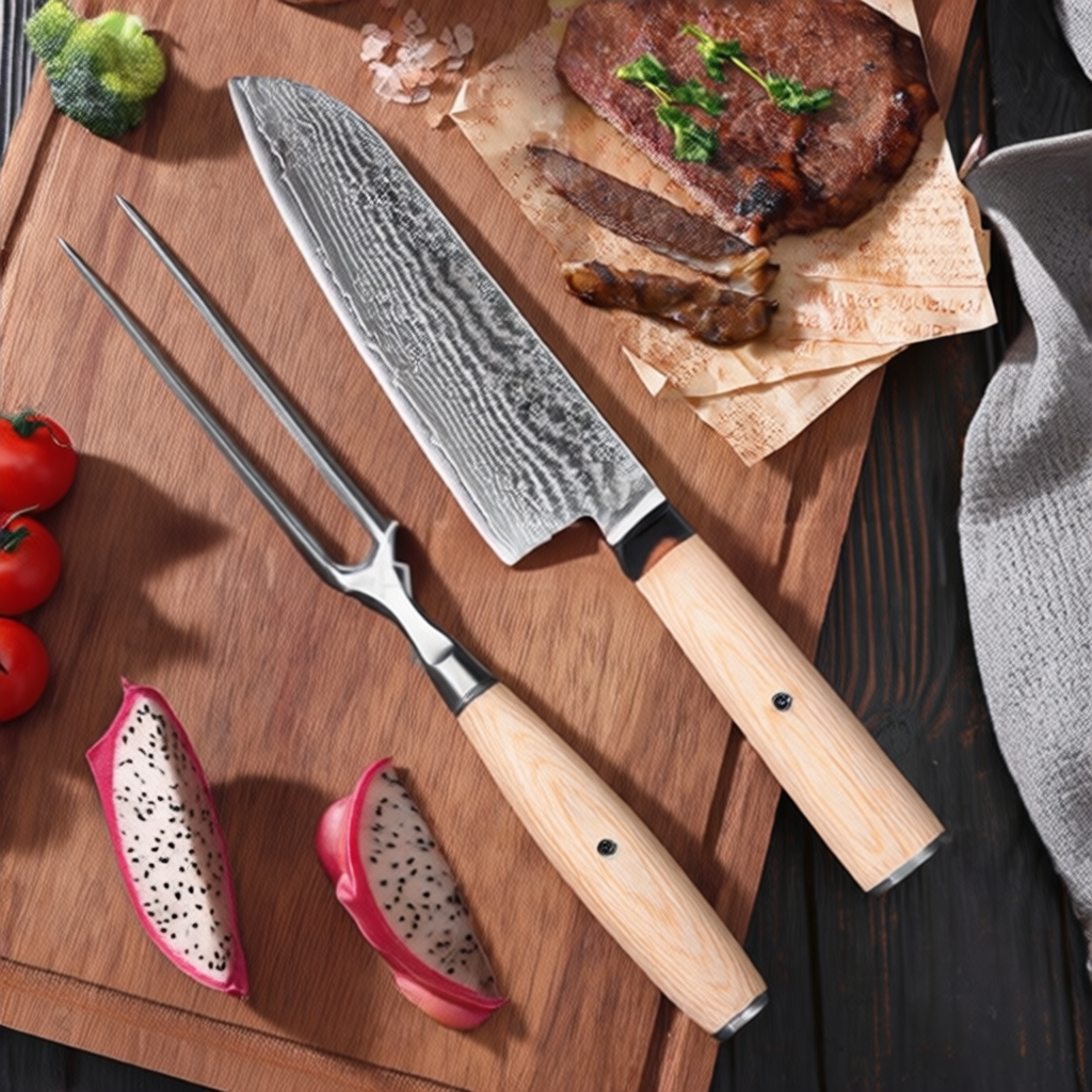 Hand-Forged Damascus Professional Knife Set
