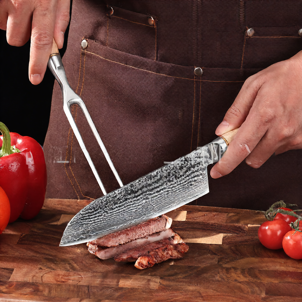 Hand-Forged Damascus Professional Knife Set - Image 2