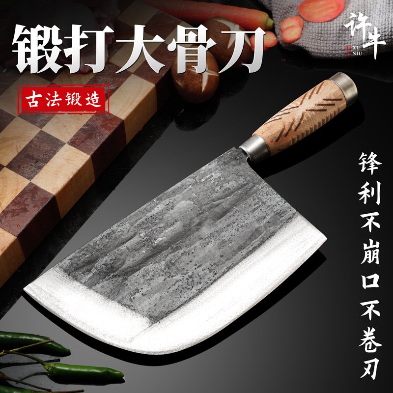 Hand-Forged Butcher's Bone Cleaver - Image 3